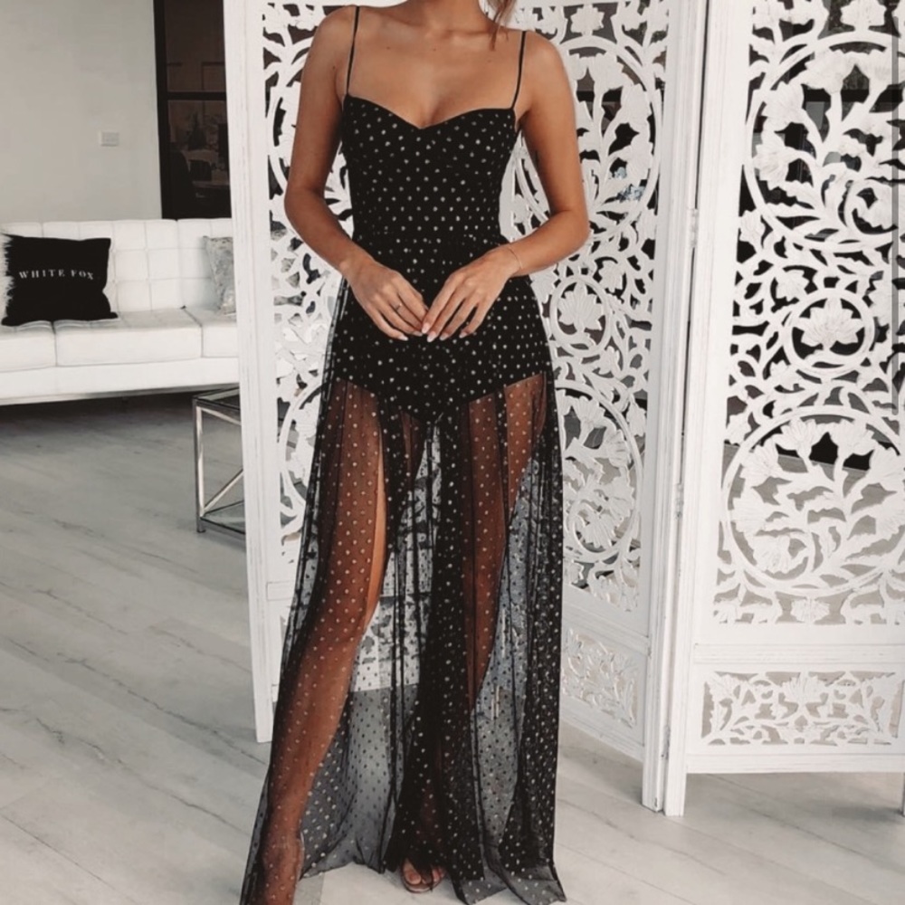 White Fox Boutique Maxi Dress BLACK